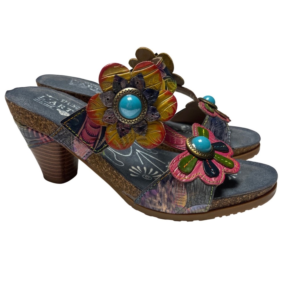 Spring Step Lartiste Bari Navy Sandals Women's 6.5-7